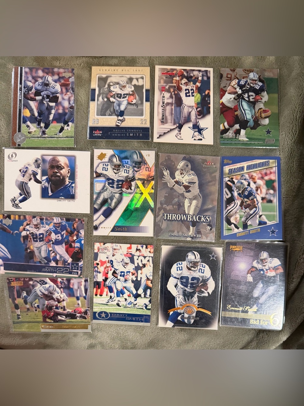 Emmitt Smith Dallas Cowboys Football Card Lot of (11)